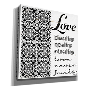 'Love Believes, Hopes, Endures' by Cindy Jacobs, Canvas Wall Art