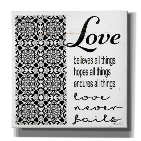Image of 'Love Believes, Hopes, Endures' by Cindy Jacobs, Canvas Wall Art