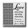 'Love Believes, Hopes, Endures' by Cindy Jacobs, Canvas Wall Art