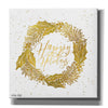 'Happy Holidays Golden Wreath' by Cindy Jacobs, Canvas Wall Art