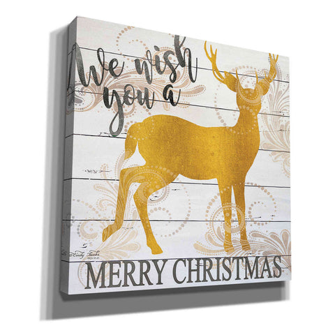 Image of 'We Wish You a Merry Christmas Deer' by Cindy Jacobs, Canvas Wall Art
