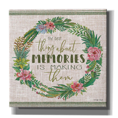 Image of 'Making Memories Succulent Wreath' by Cindy Jacobs, Canvas Wall Art