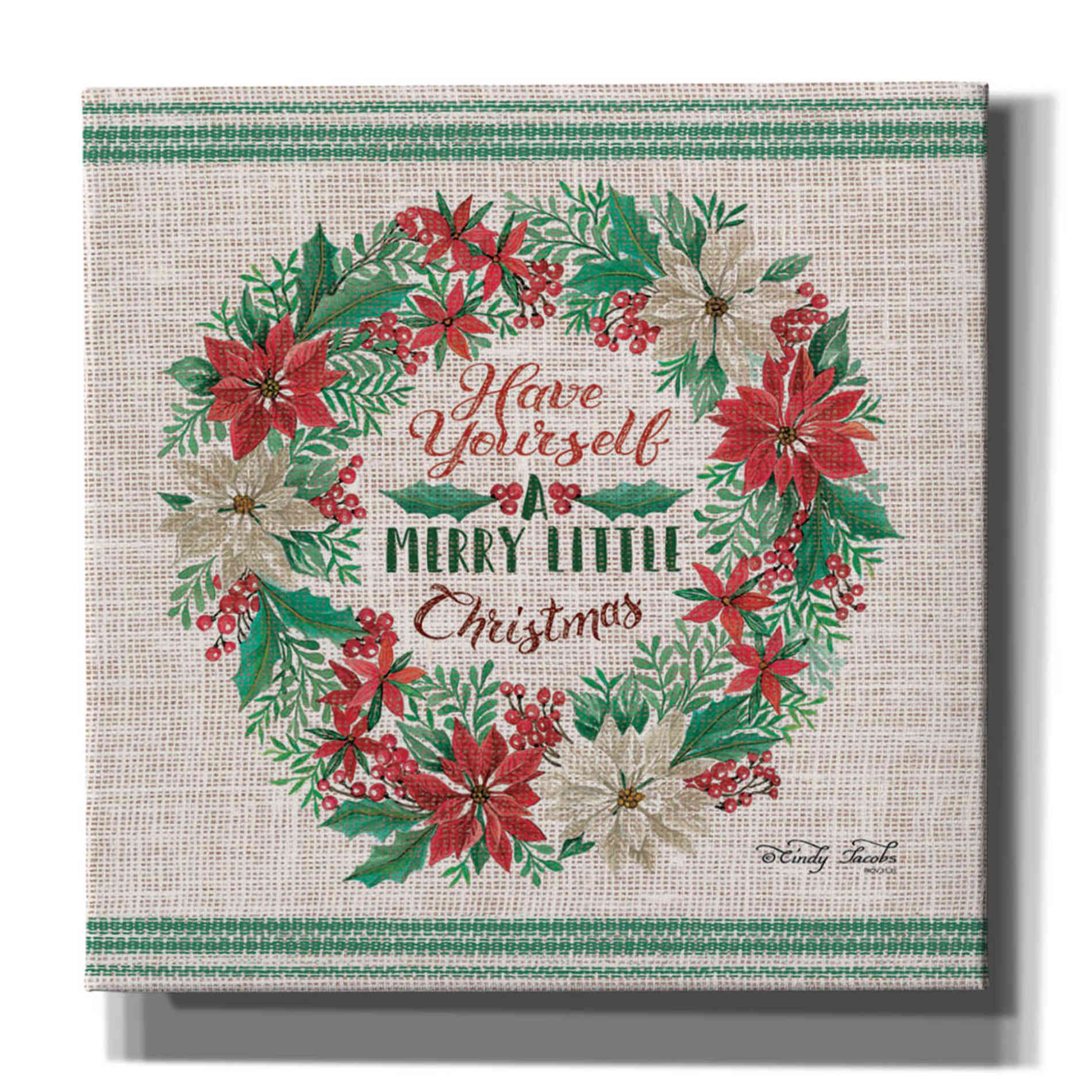 'Have Yourself a Merry Little Christmas Embroidery' by Cindy Jacobs, Canvas Wall Art