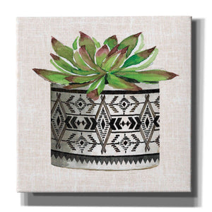 'Cactus Mud Cloth Vase I' by Cindy Jacobs, Canvas Wall Art