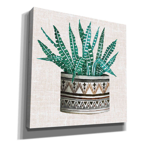 Image of 'Cactus Mud Cloth Vase III' by Cindy Jacobs, Canvas Wall Art