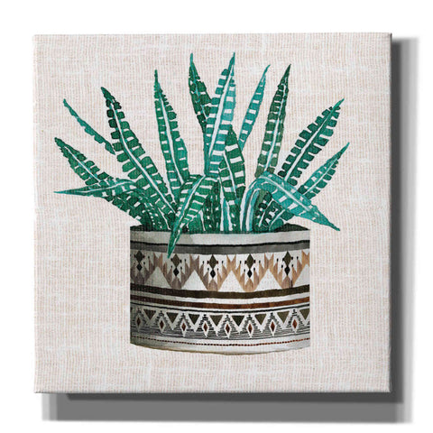 Image of 'Cactus Mud Cloth Vase III' by Cindy Jacobs, Canvas Wall Art