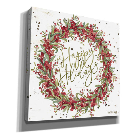 Image of 'Happy Holidays Berry Wreath' by Cindy Jacobs, Canvas Wall Art
