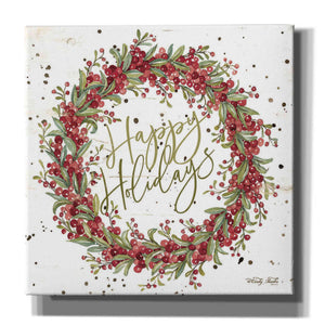 'Happy Holidays Berry Wreath' by Cindy Jacobs, Canvas Wall Art