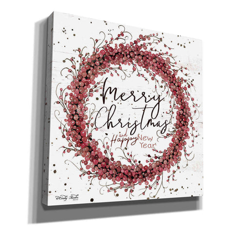 Image of 'Merry Christmas Berry Wreath' by Cindy Jacobs, Canvas Wall Art