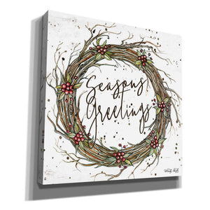 'Seasons Greetings Wreath II' by Cindy Jacobs, Canvas Wall Art