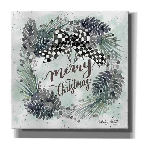 Image of 'Merry Christmas Wreath II' by Cindy Jacobs, Canvas Wall Art