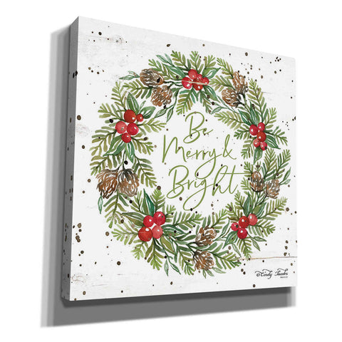Image of 'Be Merry & Bright Wreath' by Cindy Jacobs, Canvas Wall Art