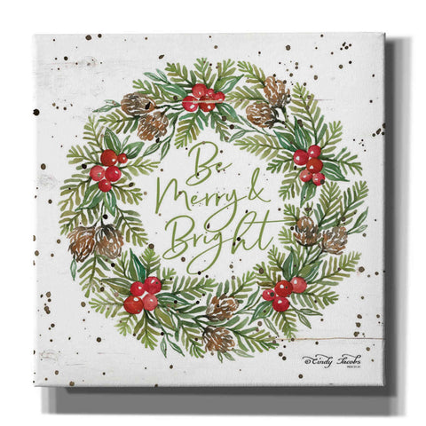 Image of 'Be Merry & Bright Wreath' by Cindy Jacobs, Canvas Wall Art