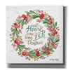 'All Hearts Come Home for Christmas Berry Wreath' by Cindy Jacobs, Canvas Wall Art