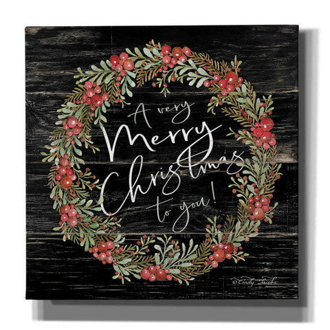 Image of 'A Very Merry Christmas Wreath' by Cindy Jacobs, Canvas Wall Art