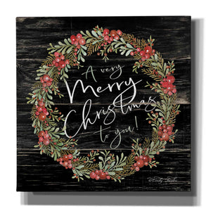'A Very Merry Christmas Wreath' by Cindy Jacobs, Canvas Wall Art