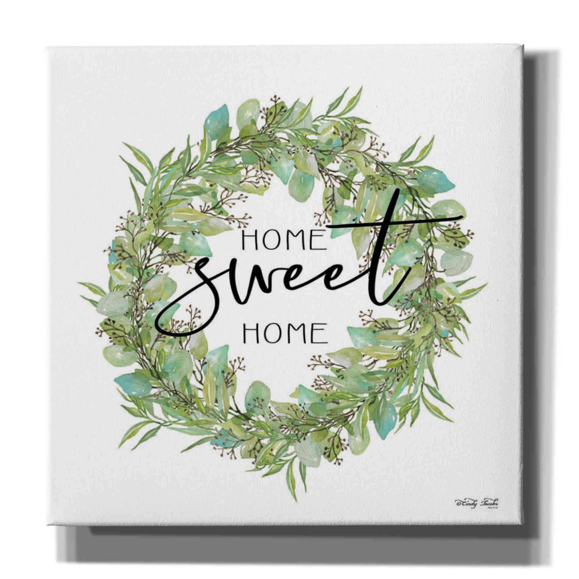 'Home Sweet Home Wreath I' by Cindy Jacobs, Canvas Wall Art