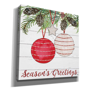 'Season's Greetings Ornaments' by Cindy Jacobs, Canvas Wall Art