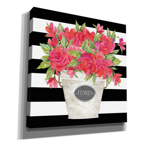 Image of 'Fuchsia Flores Stripes' by Cindy Jacobs, Canvas Wall Art
