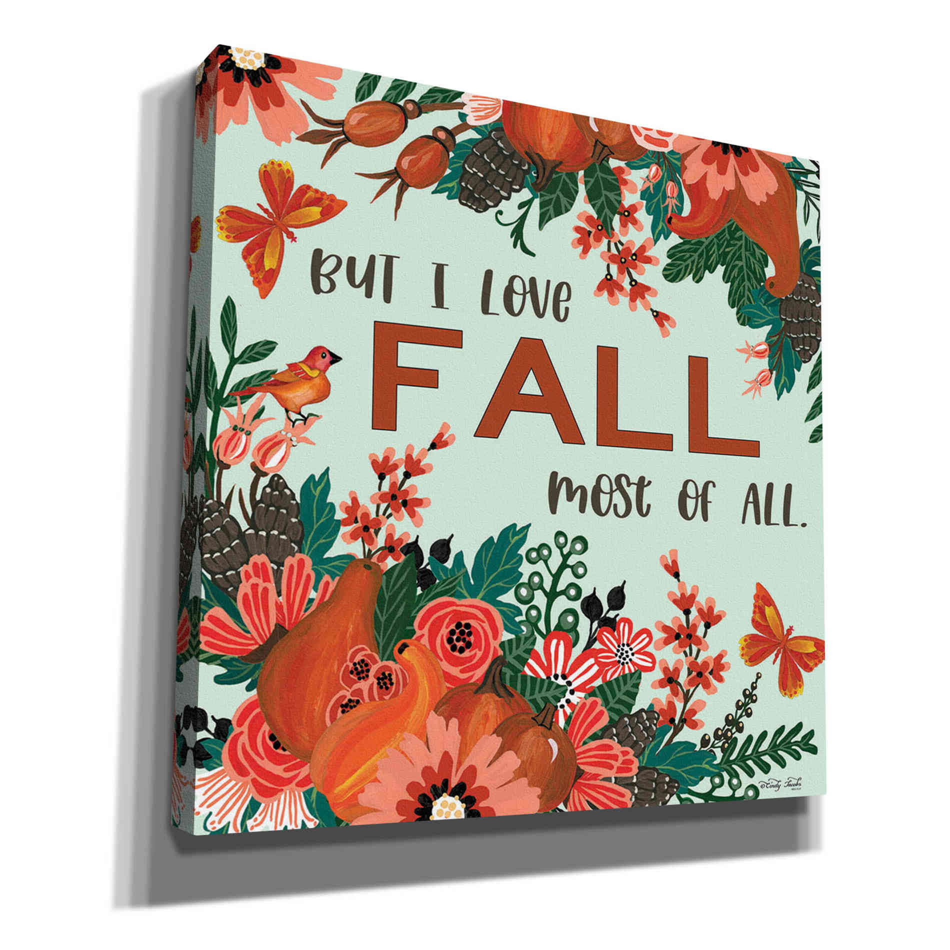 'I Love Fall' by Cindy Jacobs, Canvas Wall Art