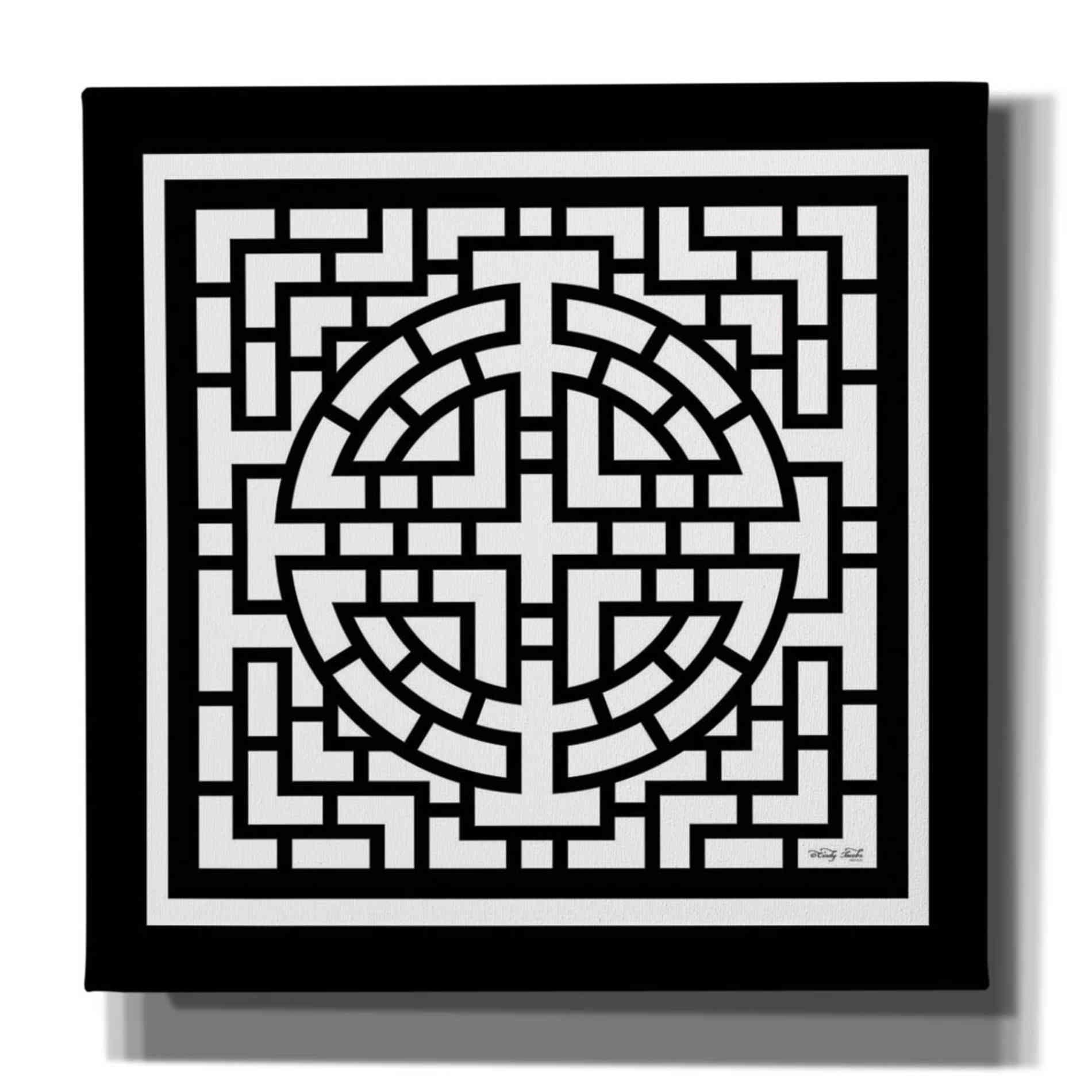 'Black & White Geo I' by Cindy Jacobs, Canvas Wall Art