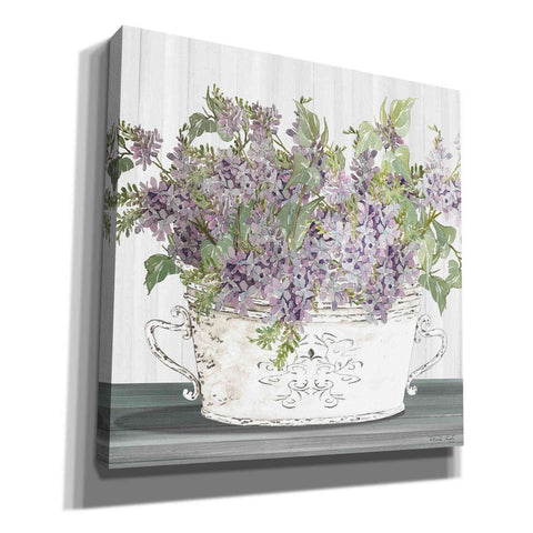 Image of 'Lilac Galvanized Pot' by Cindy Jacobs, Canvas Wall Art