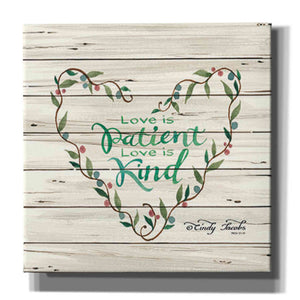 'Love is Patient Heart Wreath' by Cindy Jacobs, Canvas Wall Art