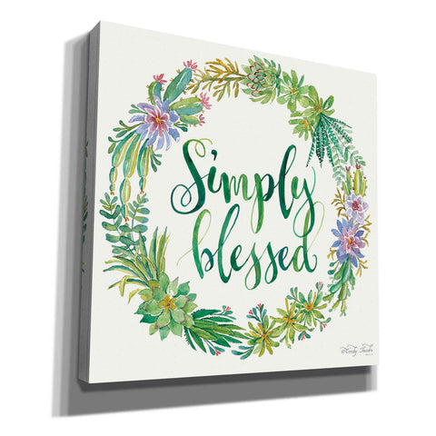 Image of 'Simply Blessed Succulent Wreath' by Cindy Jacobs, Canvas Wall Art