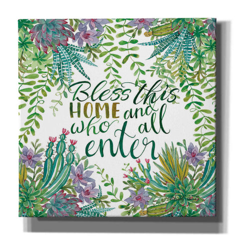 Image of 'Bless This Home Succulents' by Cindy Jacobs, Canvas Wall Art