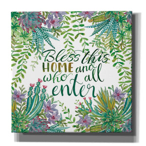 'Bless This Home Succulents' by Cindy Jacobs, Canvas Wall Art