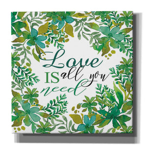 'Love Is Greenery' by Cindy Jacobs, Canvas Wall Art