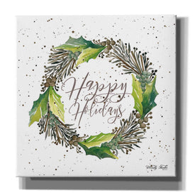 'Happy Holidays Wreath' by Cindy Jacobs, Canvas Wall Art