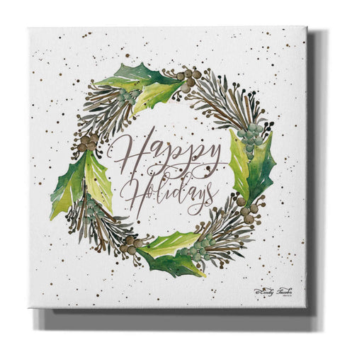 Image of 'Happy Holidays Wreath' by Cindy Jacobs, Canvas Wall Art