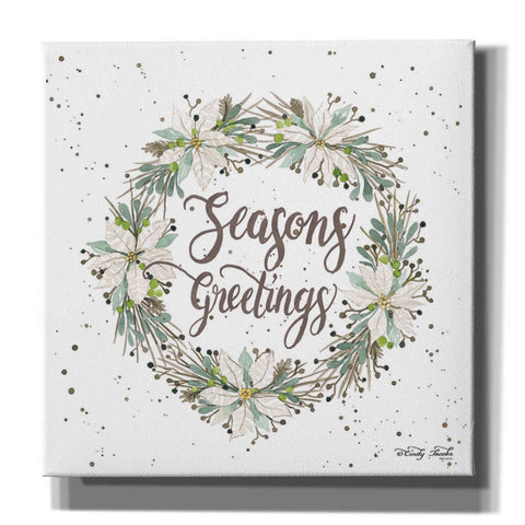 Image of 'Seasons Greetings Wreath III' by Cindy Jacobs, Canvas Wall Art