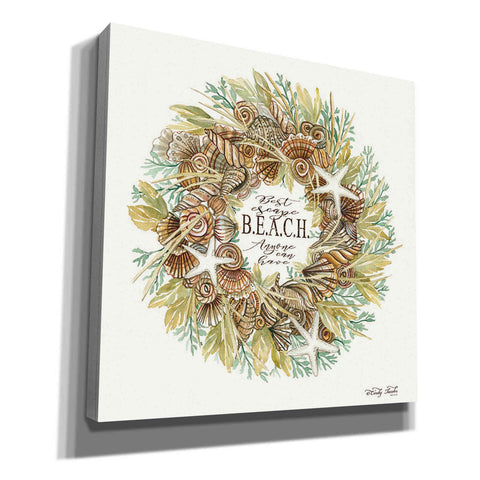 Image of 'Best Escape Shell Wreath' by Cindy Jacobs, Canvas Wall Art