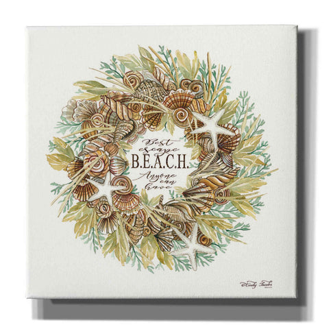 Image of 'Best Escape Shell Wreath' by Cindy Jacobs, Canvas Wall Art