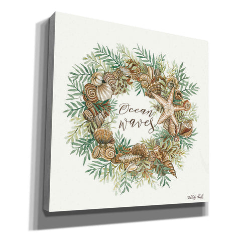 Image of 'Ocean Waves Shell Wreath' by Cindy Jacobs, Canvas Wall Art