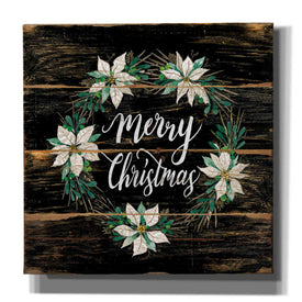 'Merry Christmas Poinsettia Wreath' by Cindy Jacobs, Canvas Wall Art