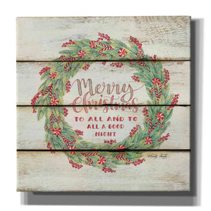 'Merry Christmas Candy Cane Wreath' by Cindy Jacobs, Canvas Wall Art