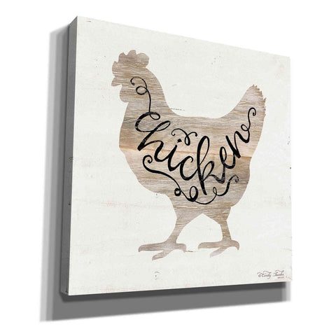 Image of 'Chicken in Beige' by Cindy Jacobs, Canvas Wall Art