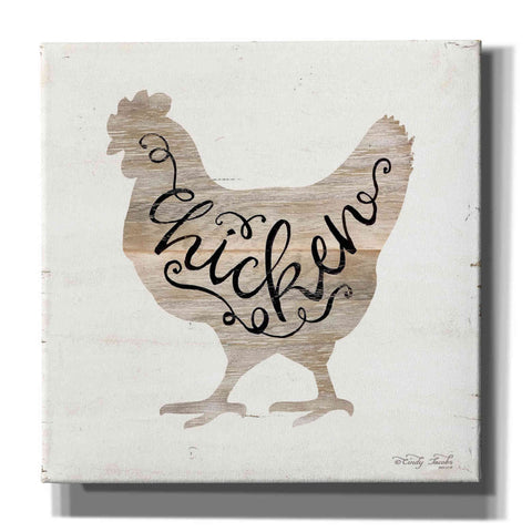 Image of 'Chicken in Beige' by Cindy Jacobs, Canvas Wall Art