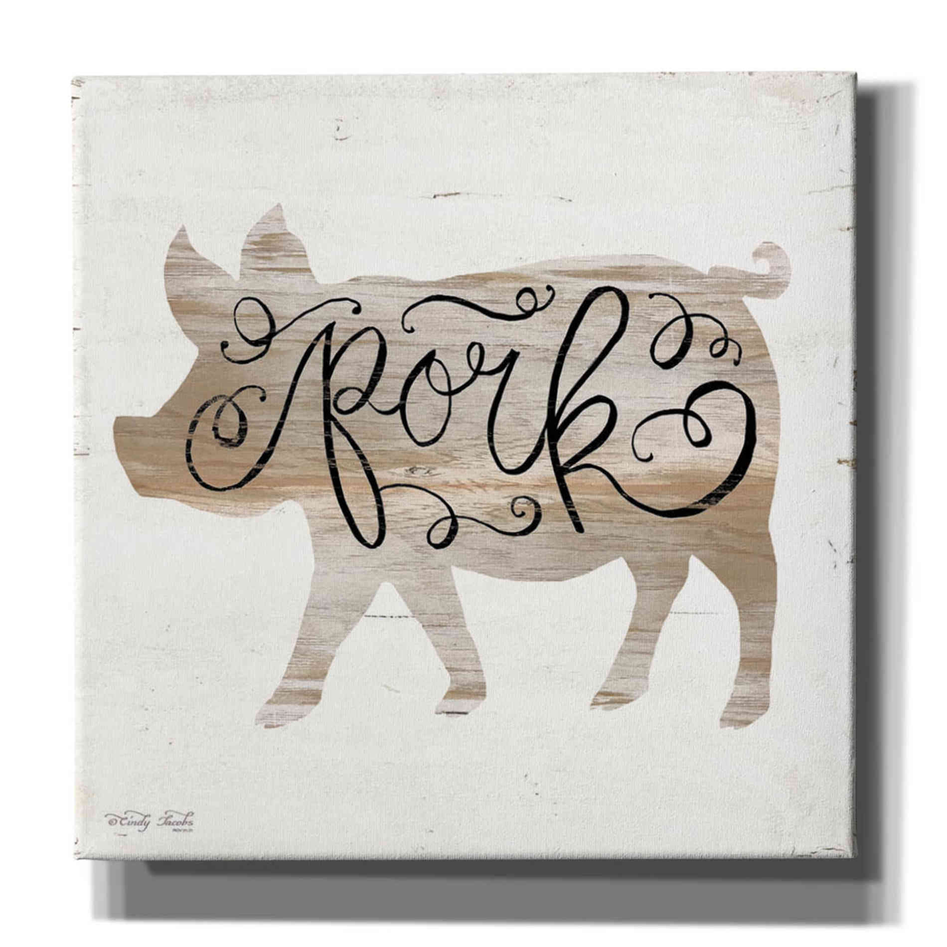 'Pork in Beige' by Cindy Jacobs, Canvas Wall Art