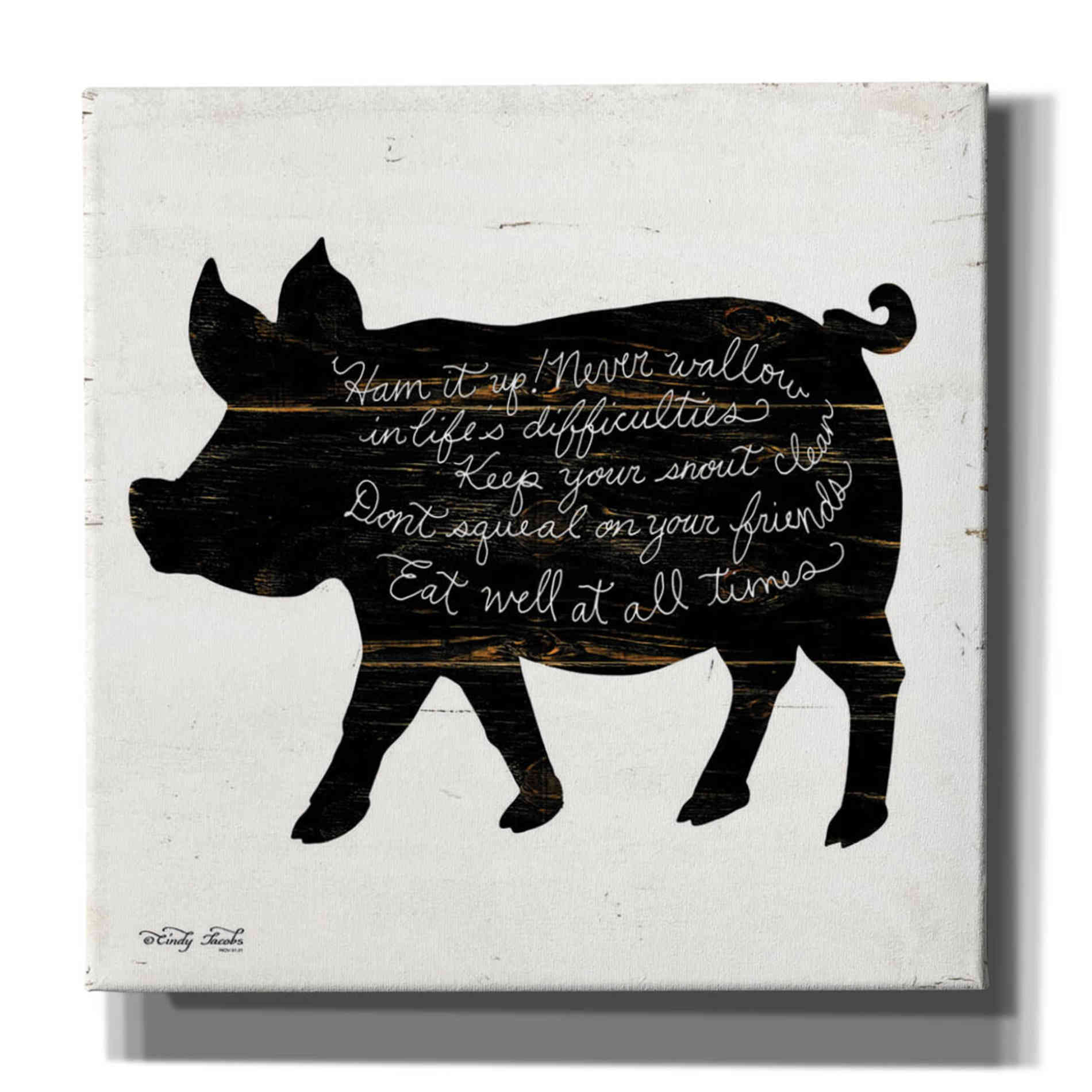 'Pig - Ham it Up' by Cindy Jacobs, Canvas Wall Art