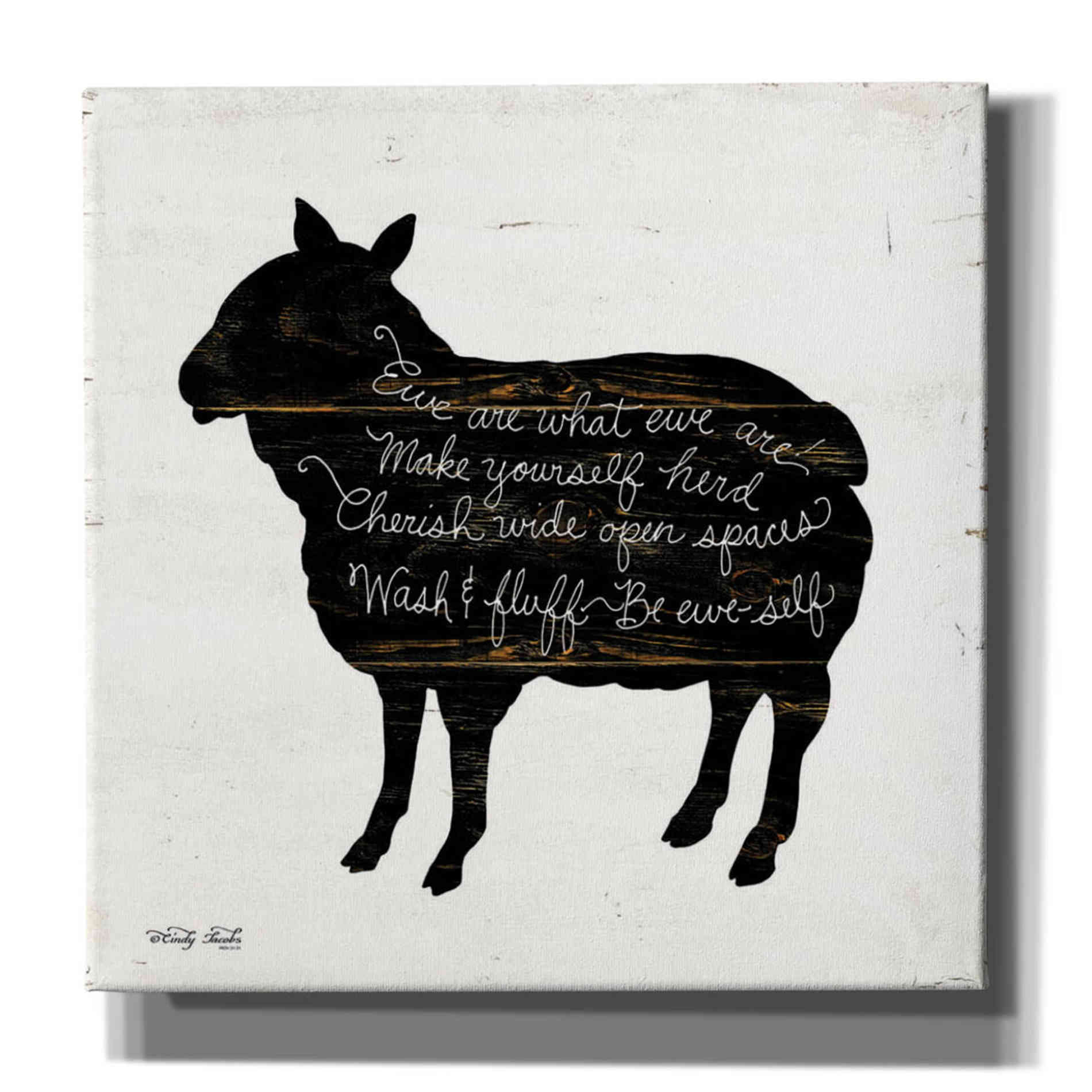 'Sheep - Make Yourself Herd' by Cindy Jacobs, Canvas Wall Art
