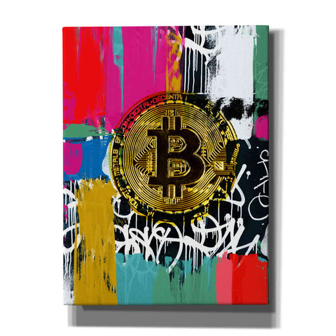 Image of 'Cryptocurrency Bitcoin Graffiti 2-1' by Irena Orlov, Canvas Wall Art