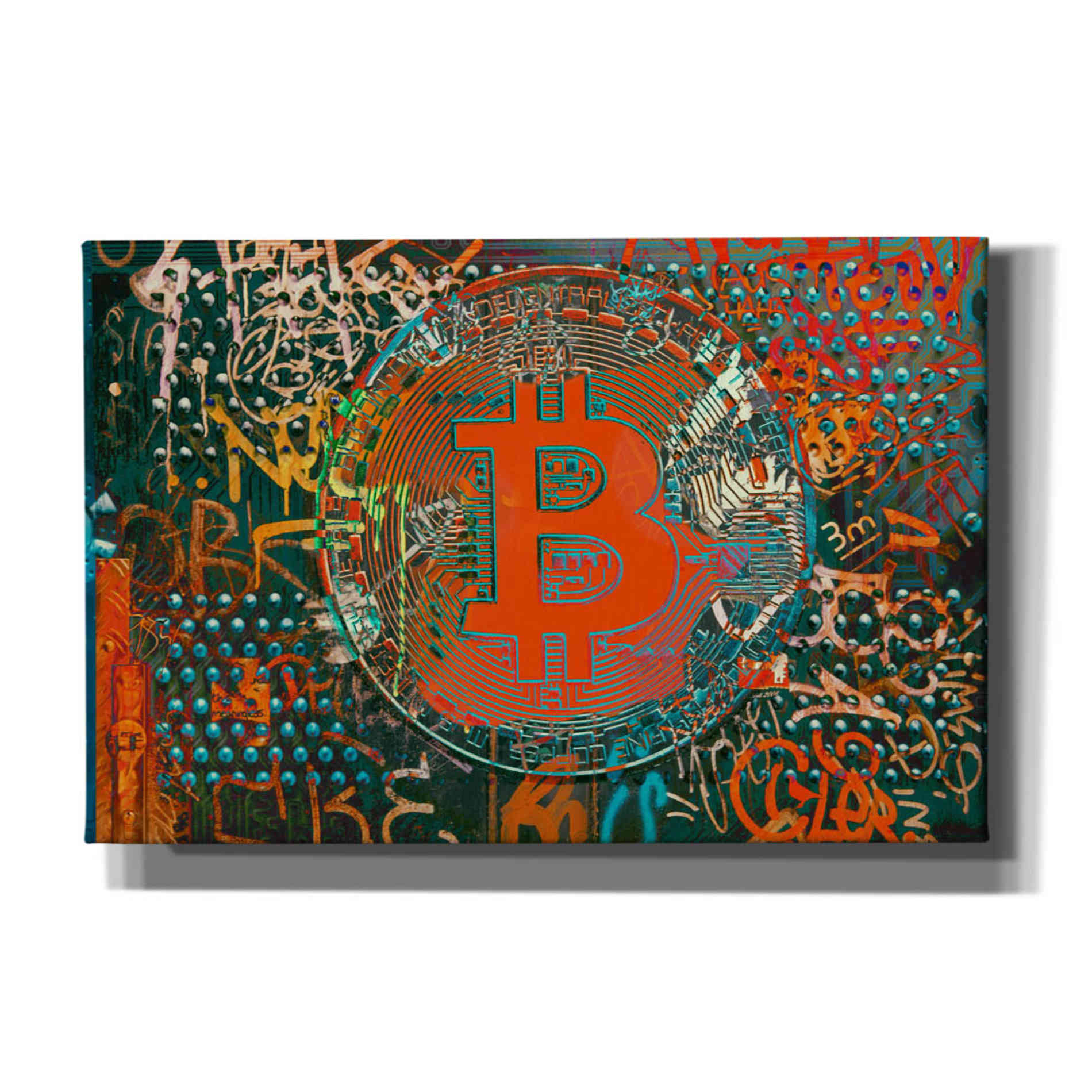 'Bitcoin Graffiti Art 23' by Irena Orlov, Canvas Wall Art