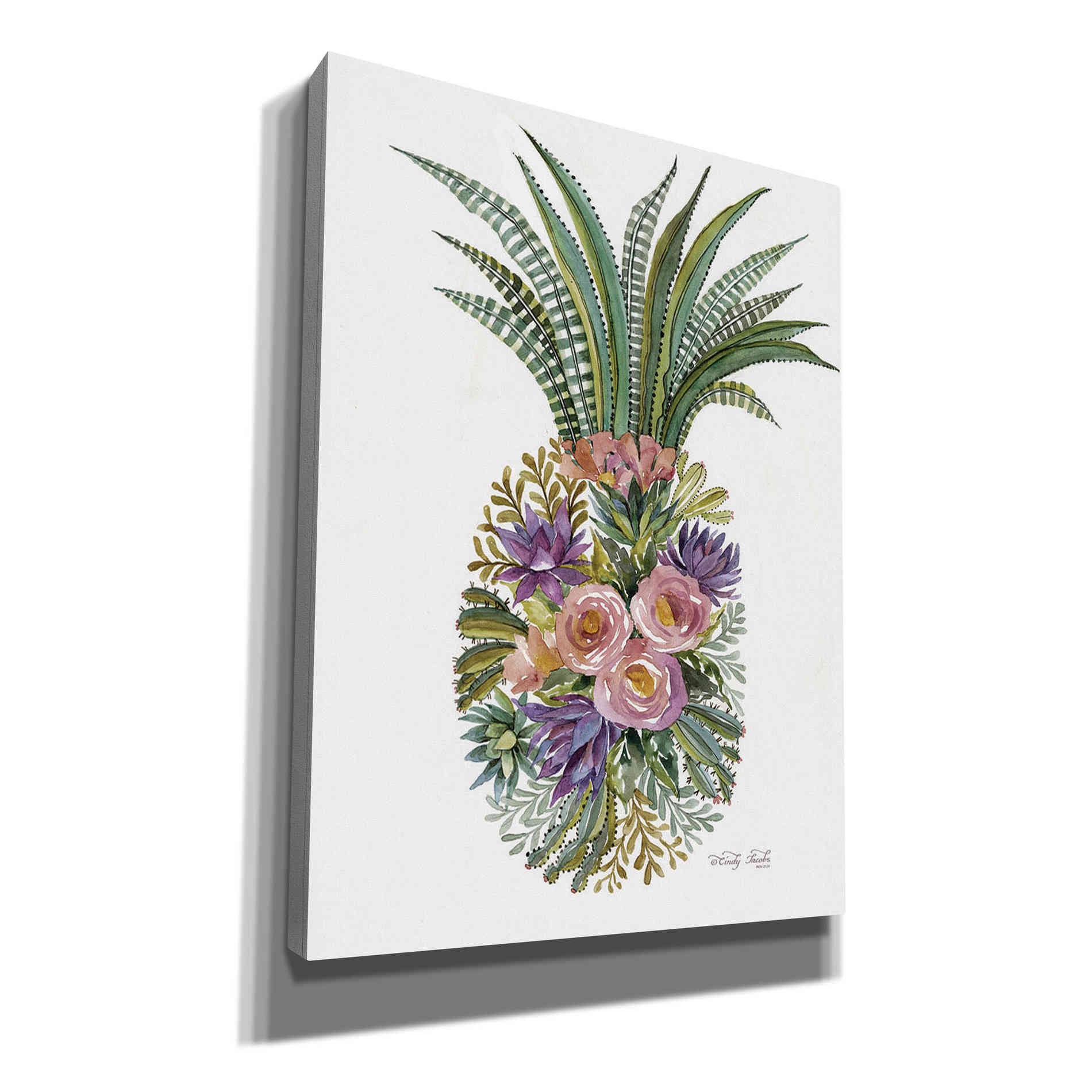 'Succulent Pineapple' by Cindy Jacobs, Canvas Wall Art
