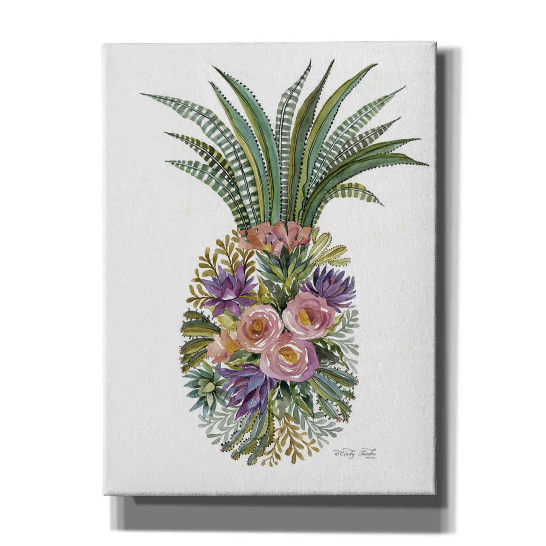 'Succulent Pineapple' by Cindy Jacobs, Canvas Wall Art