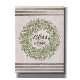 'Bless This Home Wreath' by Cindy Jacobs, Canvas Wall Art