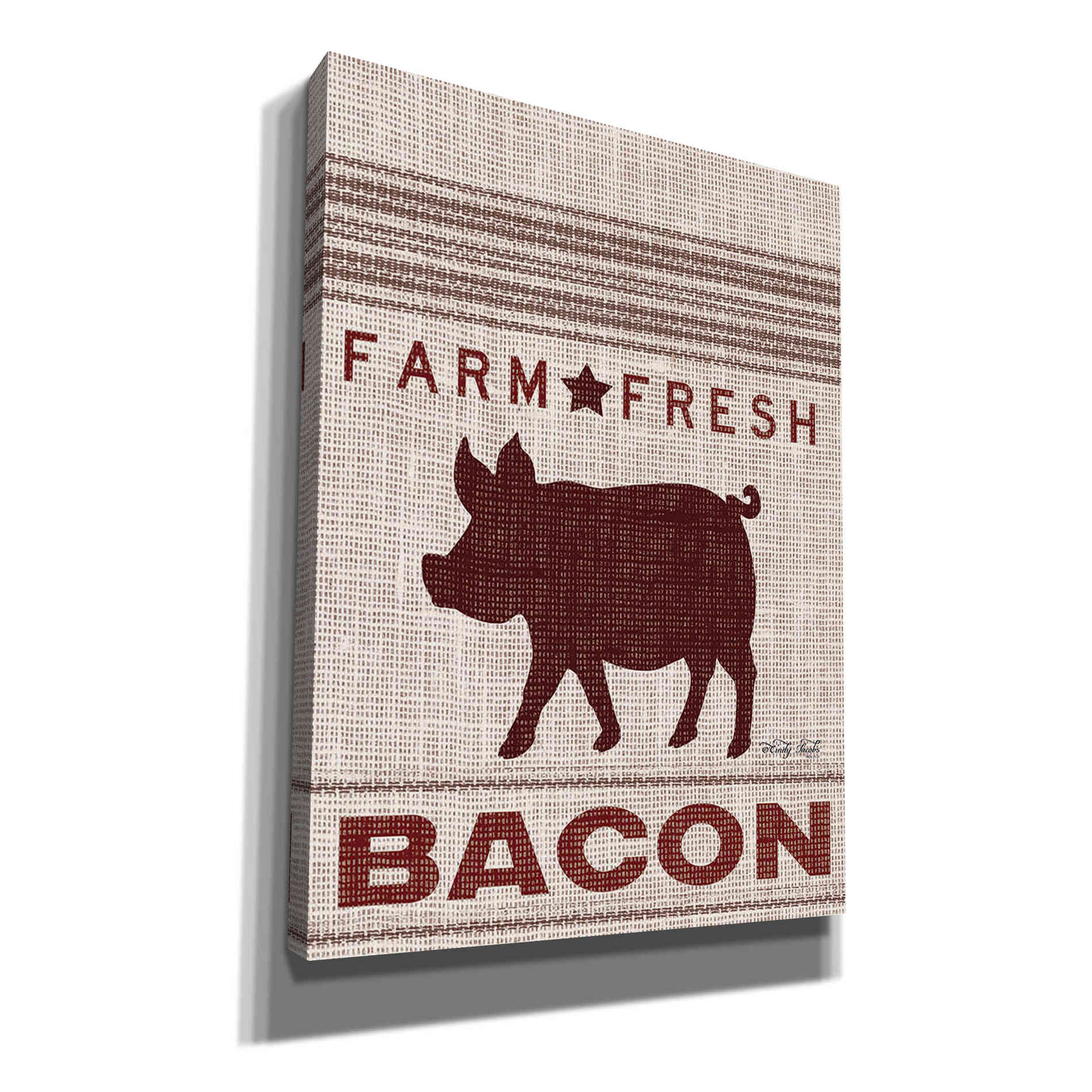 'Grain Sack Bacon' by Cindy Jacobs, Canvas Wall Art